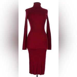 Elegant Bodycon Long Sleeve Red Dress